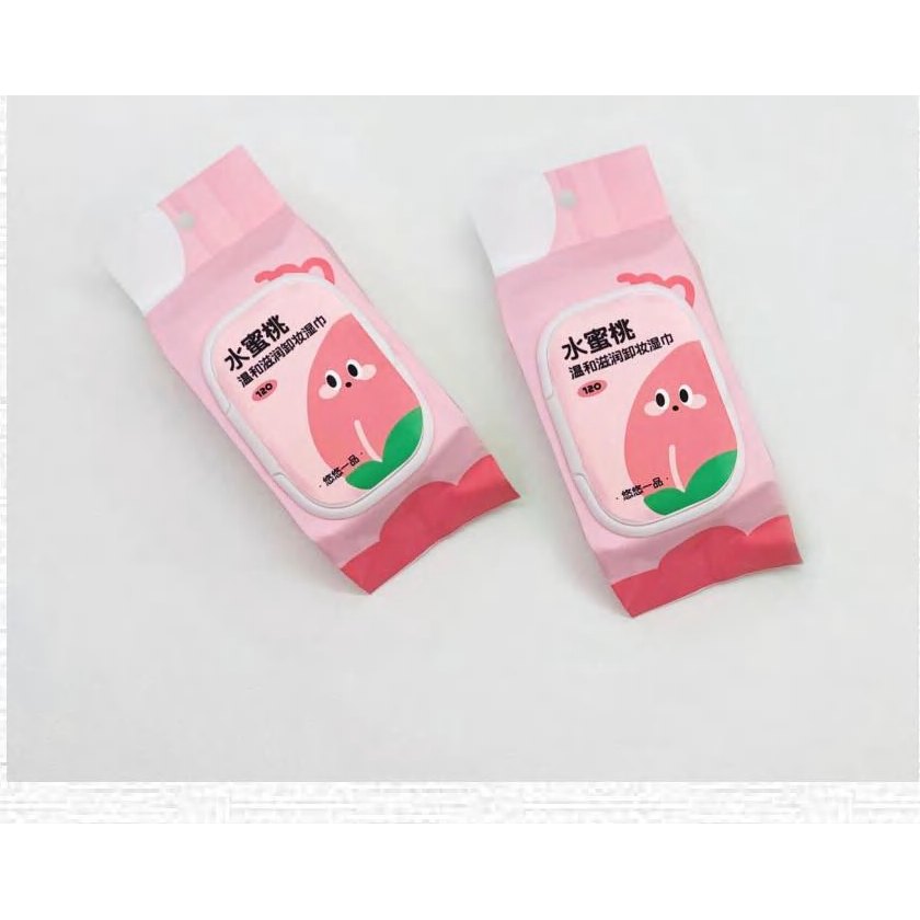 Peach Pattern Bagged Makeup Remover Wipes 120Pcs Standard 產品圖